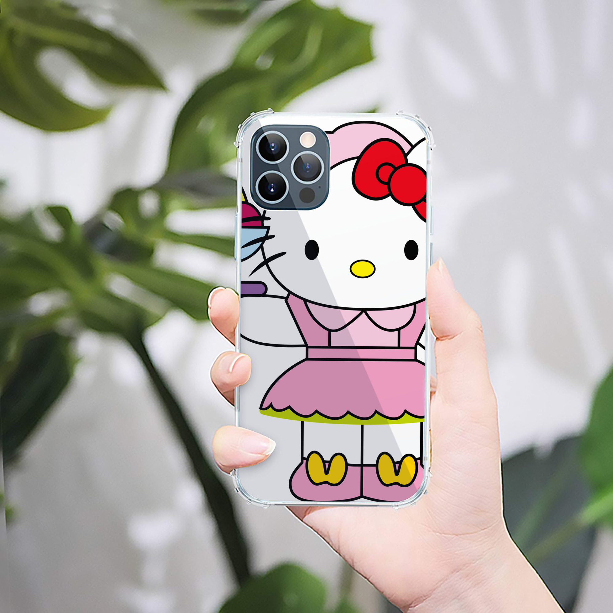（画像用） Hello Kitty ハローキティ 【iPhone 12シリーズ対応】透明スマホケース（クリアソフトケース）